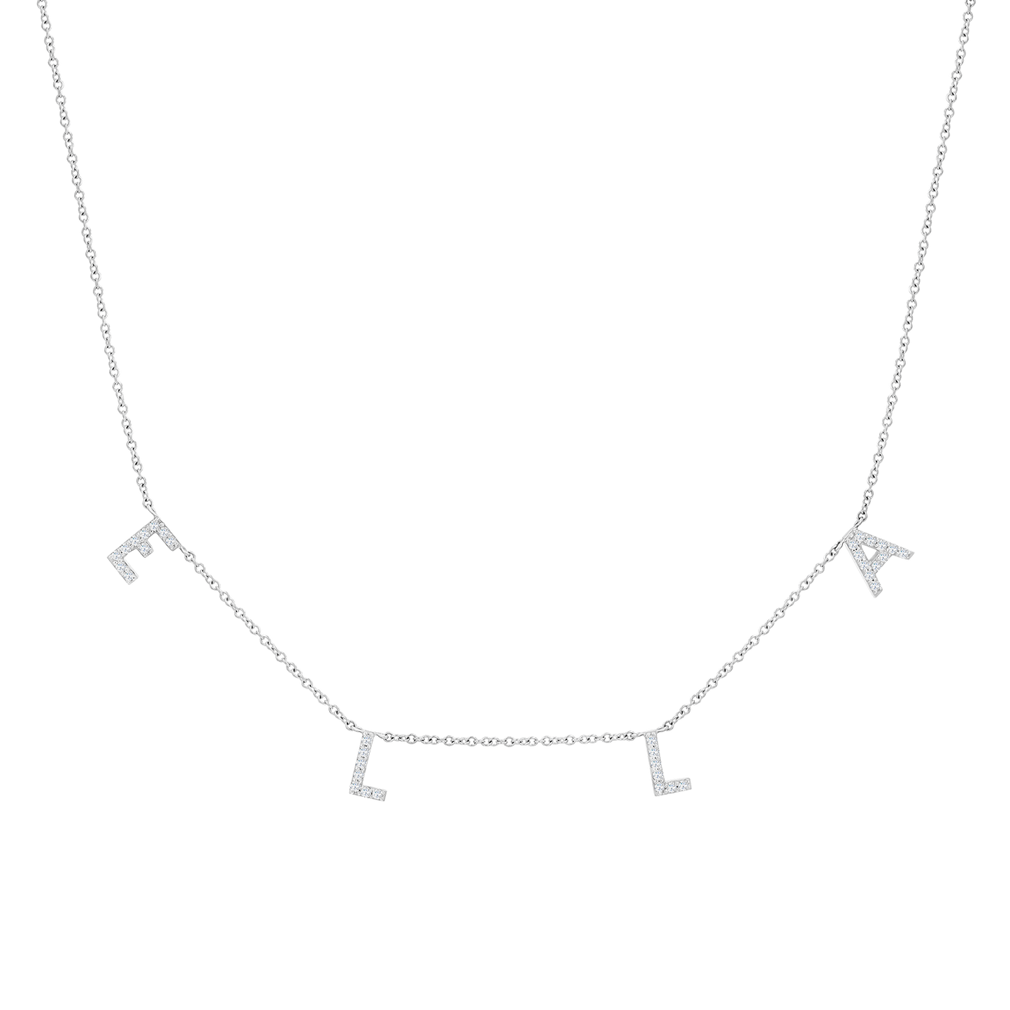 Kids Diamond Spaced Letter Necklace - Lotus Diamond