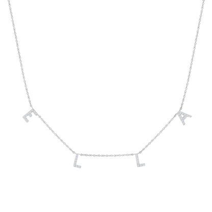 Kids Diamond Spaced Letter Necklace - Lotus Diamond