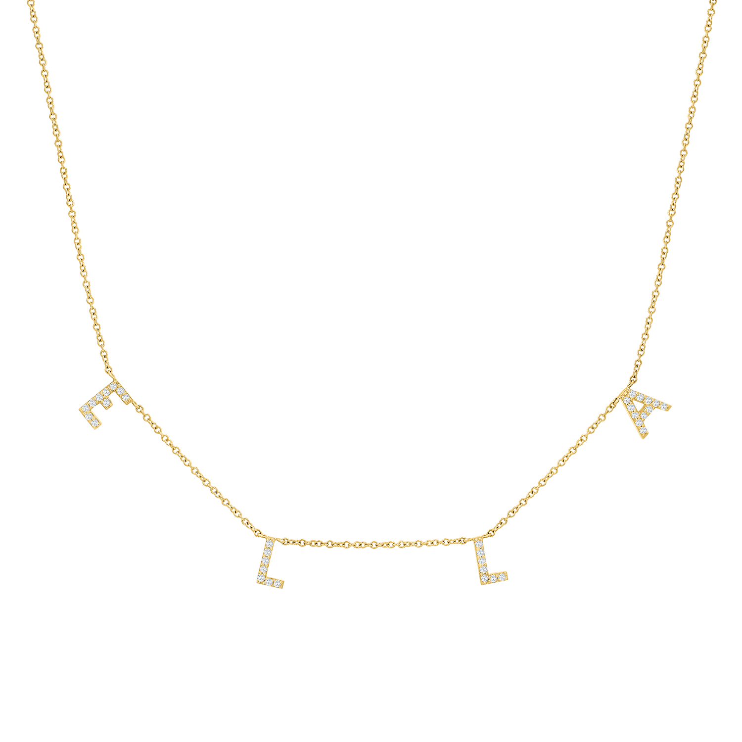 Kids Diamond Spaced Letter Necklace - Lotus Diamond