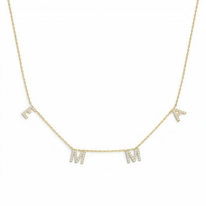 Kids Diamond Spaced Letter Necklace - Lotus Diamond