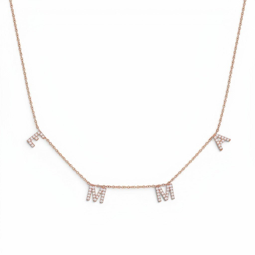 Kids Diamond Spaced Letter Necklace - Lotus Diamond
