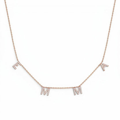 Kids Diamond Spaced Letter Necklace - Lotus Diamond
