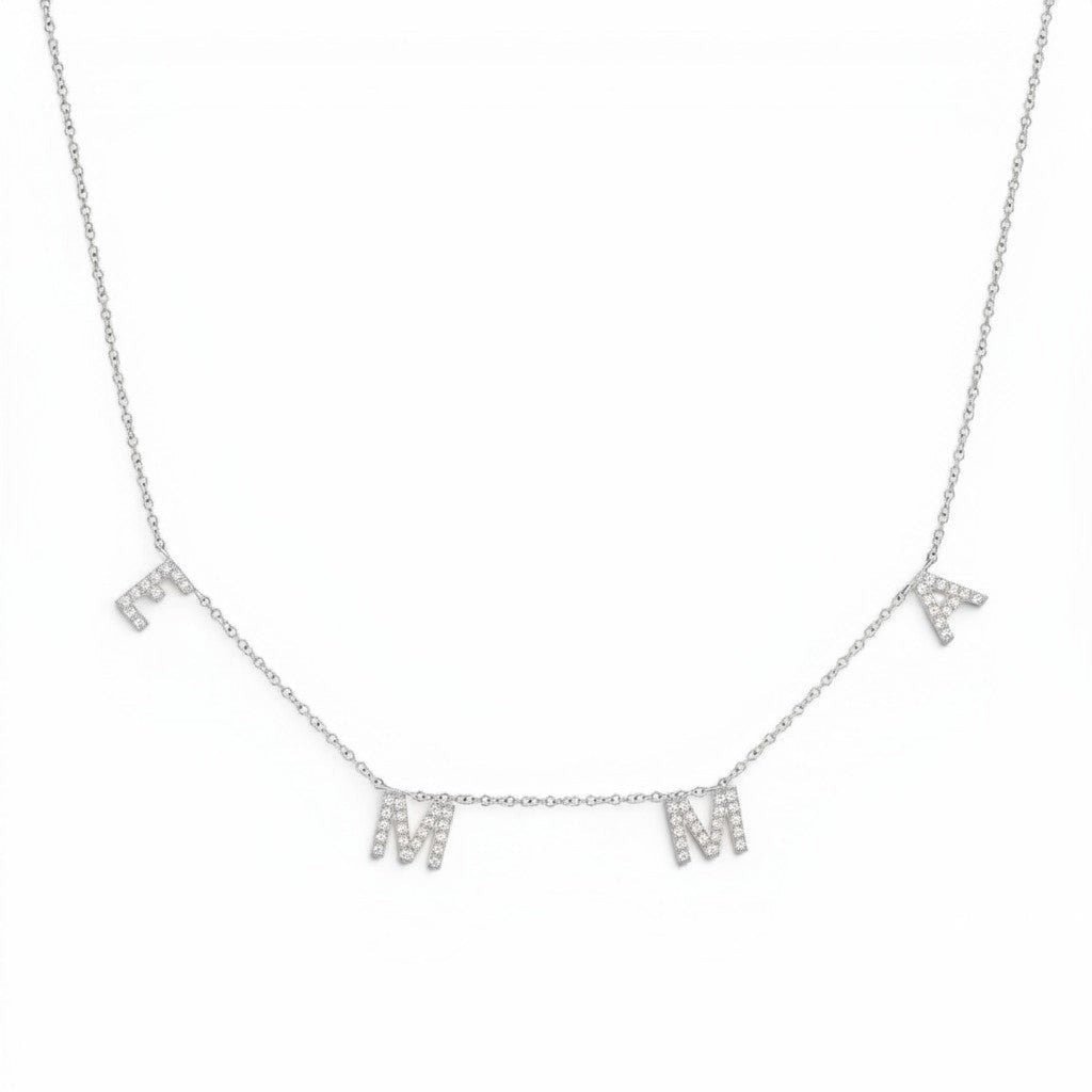 Kids Diamond Spaced Letter Necklace - Lotus Diamond