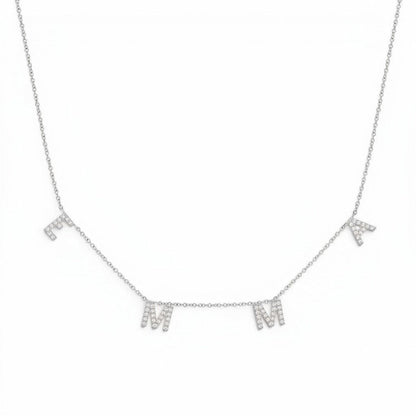 Kids Diamond Spaced Letter Necklace - Lotus Diamond