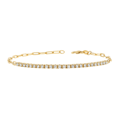Kids Diamond Tennis Bracelet Paper Clip Link - Lotus Diamond