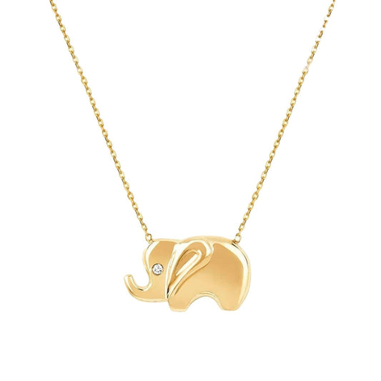 Kids Elephant Necklace - Lotus Diamond