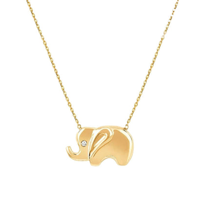 Kids Elephant Necklace - Lotus Diamond