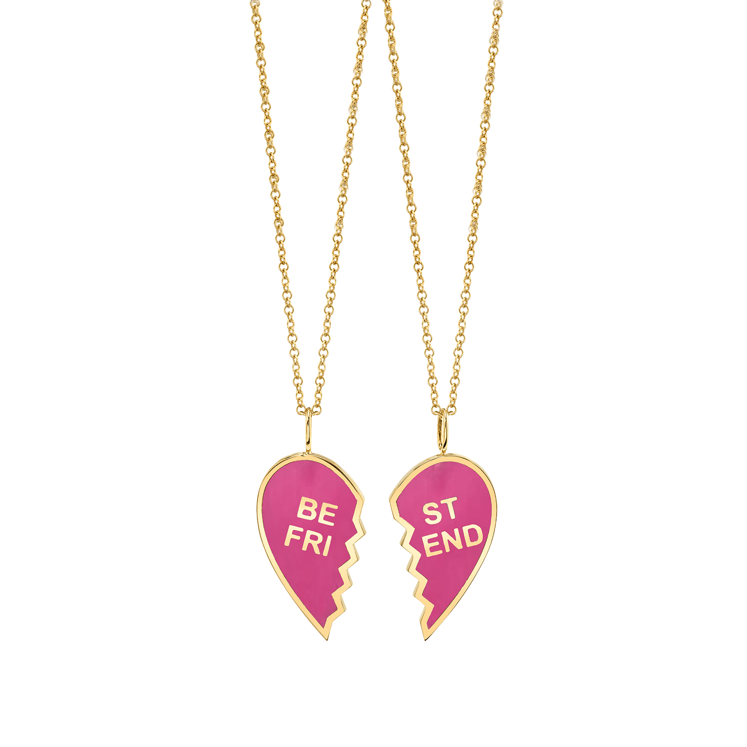 Kids Enamel Best Friend Necklaces (Set of 2) - Lotus Diamond