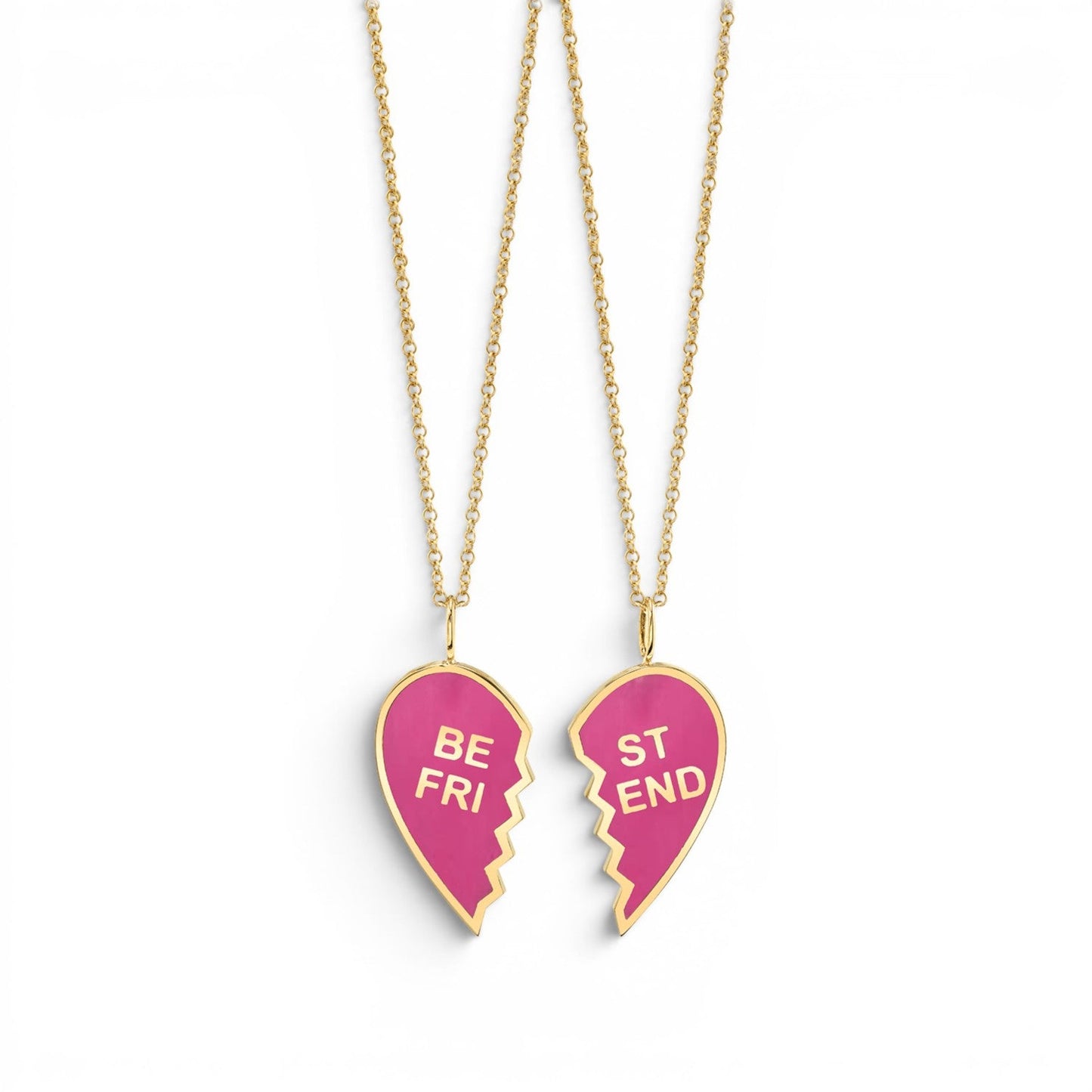 Kids Enamel Best Friend Necklaces (Set of 2) - Lotus Diamond