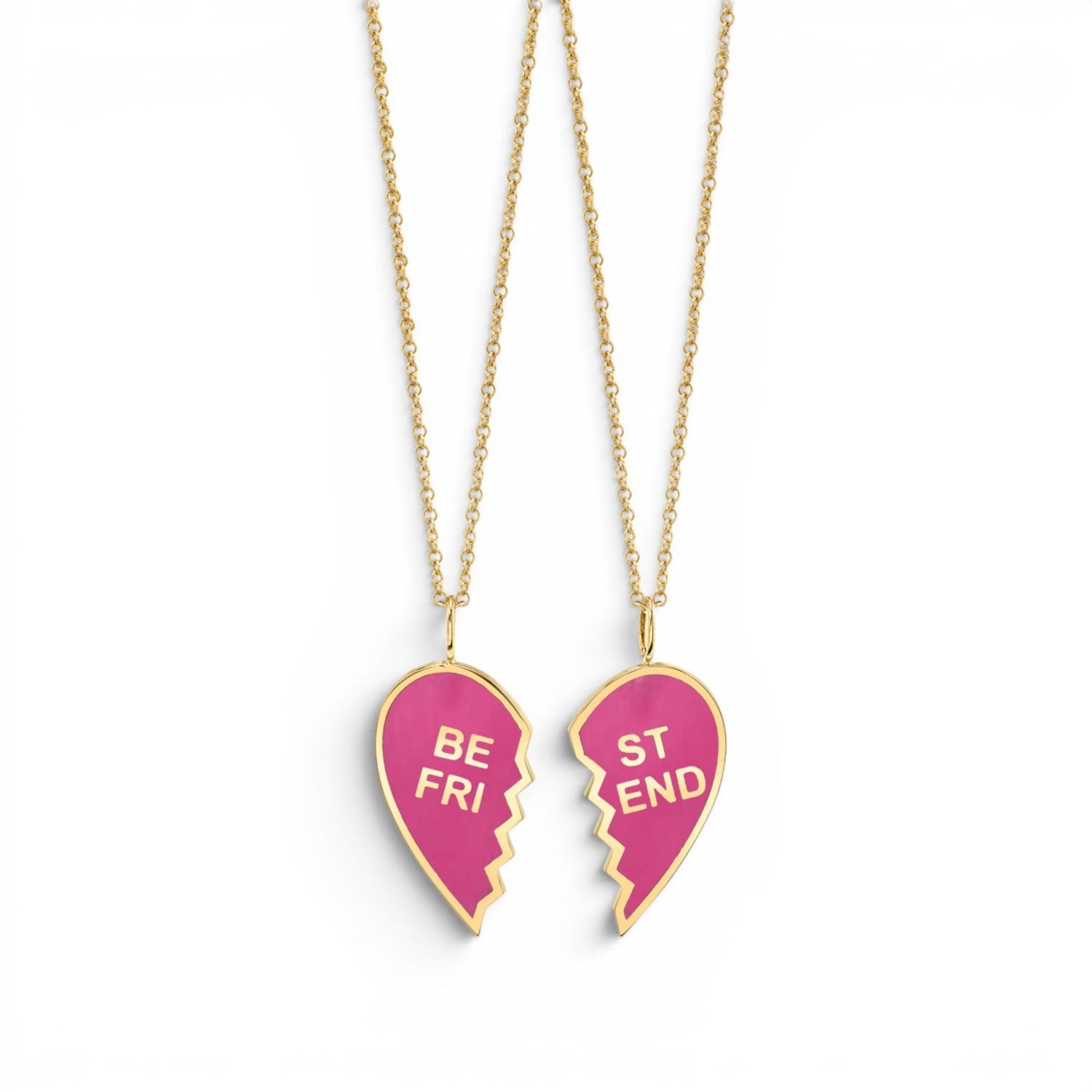 Kids Enamel Best Friend Necklaces (Set of 2) - Lotus Diamond