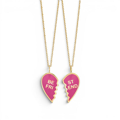 Kids Enamel Best Friend Necklaces (Set of 2) - Lotus Diamond