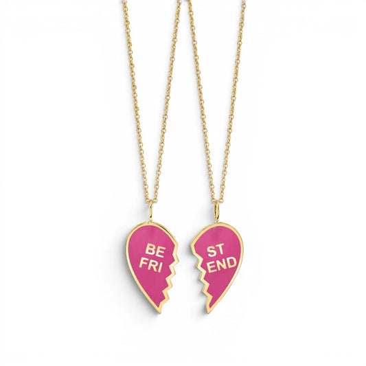 Kids Enamel Best Friend Necklaces (Set of 2) - Lotus Diamond