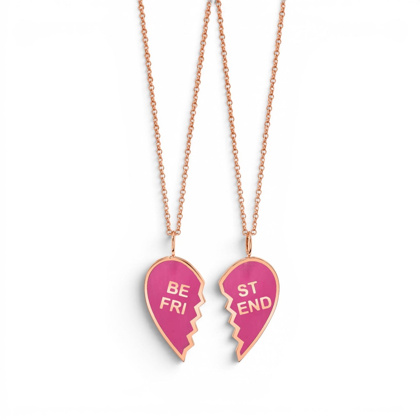 Kids Enamel Best Friend Necklaces (Set of 2) - Lotus Diamond