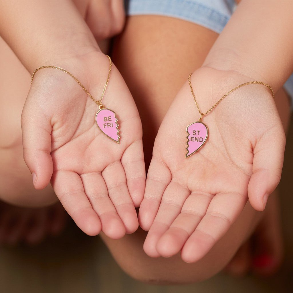 Kids Enamel Best Friend Necklaces (Set of 2) - Lotus Diamond