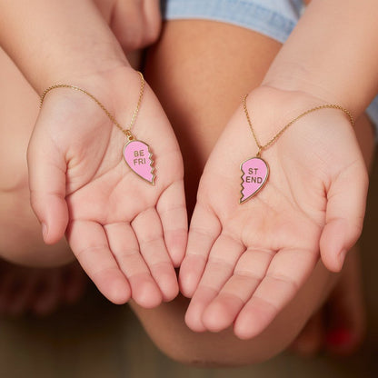 Kids Enamel Best Friend Necklaces (Set of 2) - Lotus Diamond