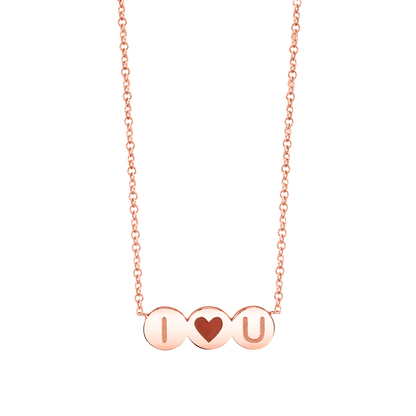 Kids Enamel Heart Initial Necklace - Lotus Diamond