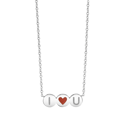 Kids Enamel Heart Initial Necklace - Lotus Diamond