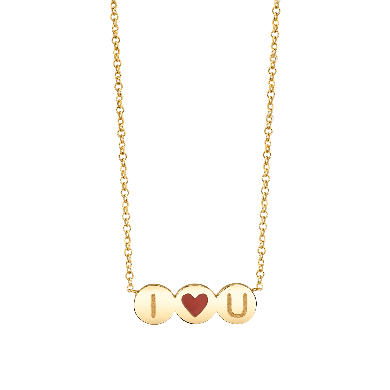 Kids Enamel Heart Initial Necklace - Lotus Diamond