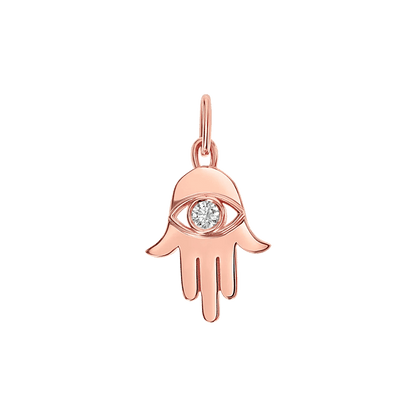 Kids Hamsa Diamond Eye Charm - Lotus Diamond