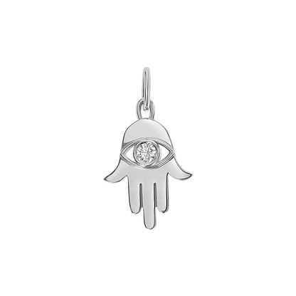 Kids Hamsa Diamond Eye Charm - Lotus Diamond