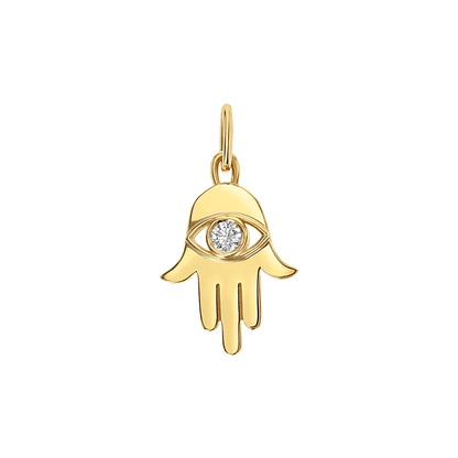 Kids Hamsa Diamond Eye Charm - Lotus Diamond