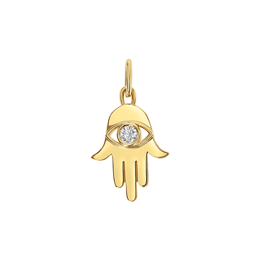 Kids Hamsa Diamond Eye Charm - Lotus Diamond