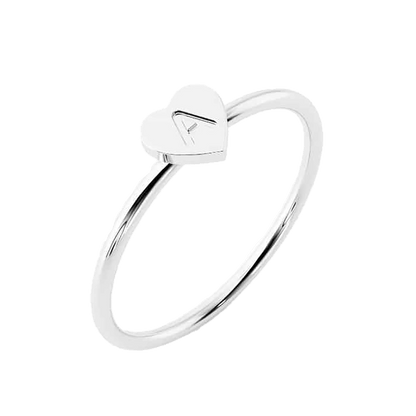 Kids Initial Heart Ring - Lotus Diamond