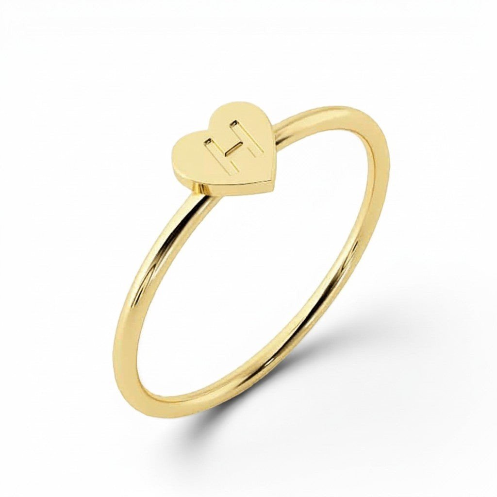 Kids Initial Heart Ring - Lotus Diamond