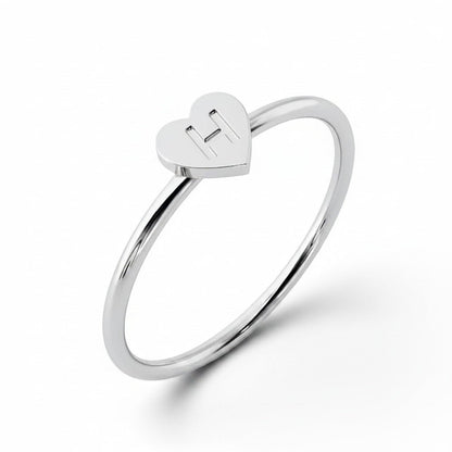 Kids Initial Heart Ring - Lotus Diamond