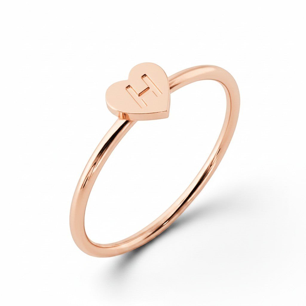 Kids Initial Heart Ring - Lotus Diamond