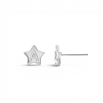 Kids Initial Star Stud Earrings - Lotus Diamond