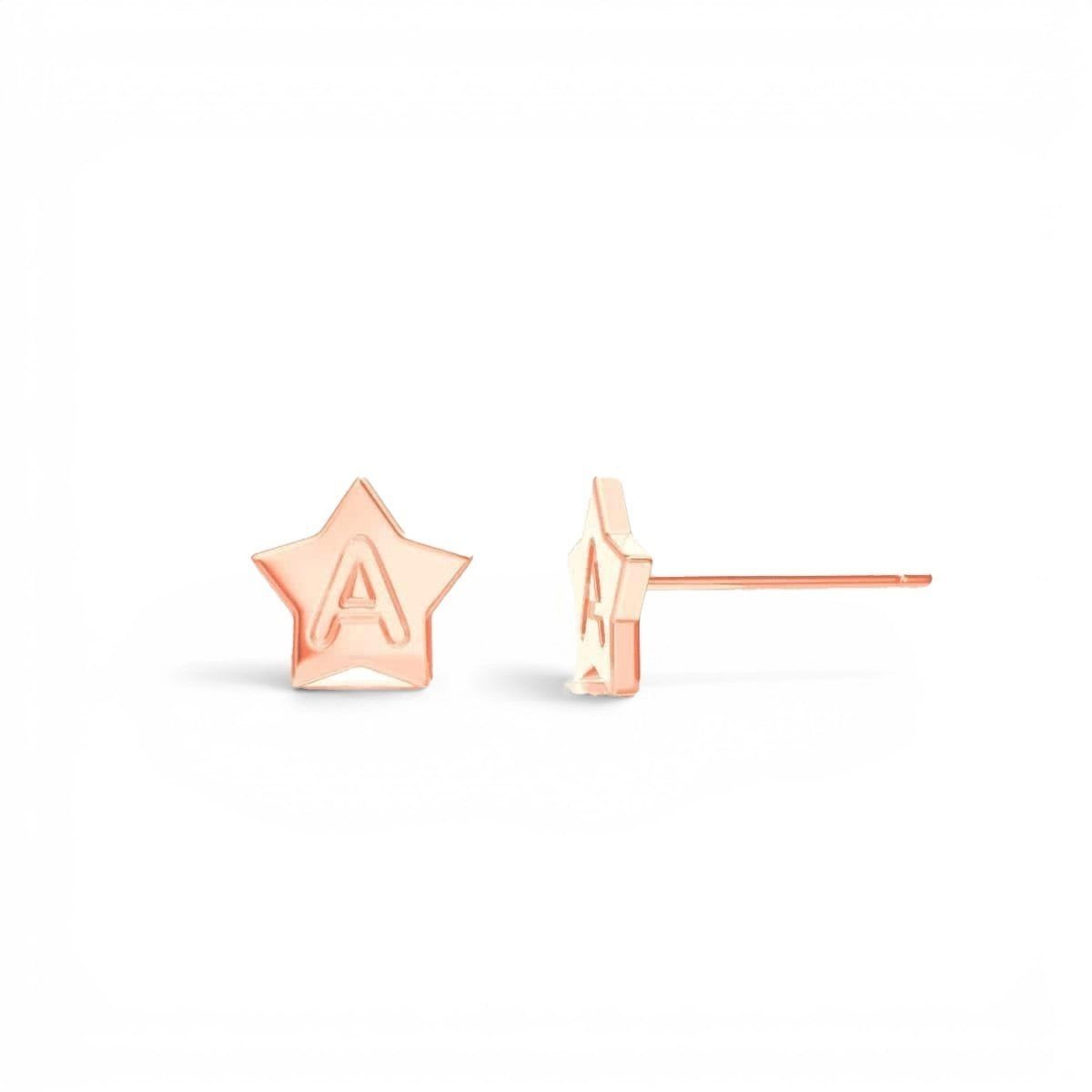 Kids Initial Star Stud Earrings - Lotus Diamond