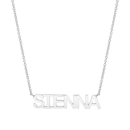 Kids Linear Name Necklace - Lotus Diamond