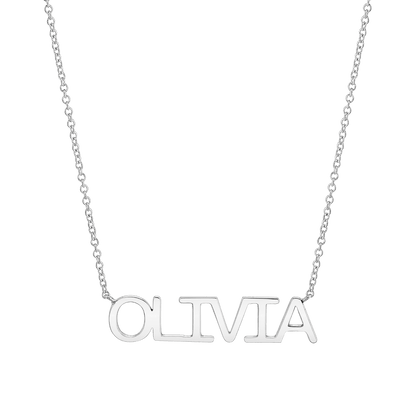 Kids Linear Name Necklace - Lotus Diamond