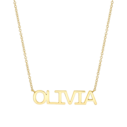 Kids Linear Name Necklace - Lotus Diamond