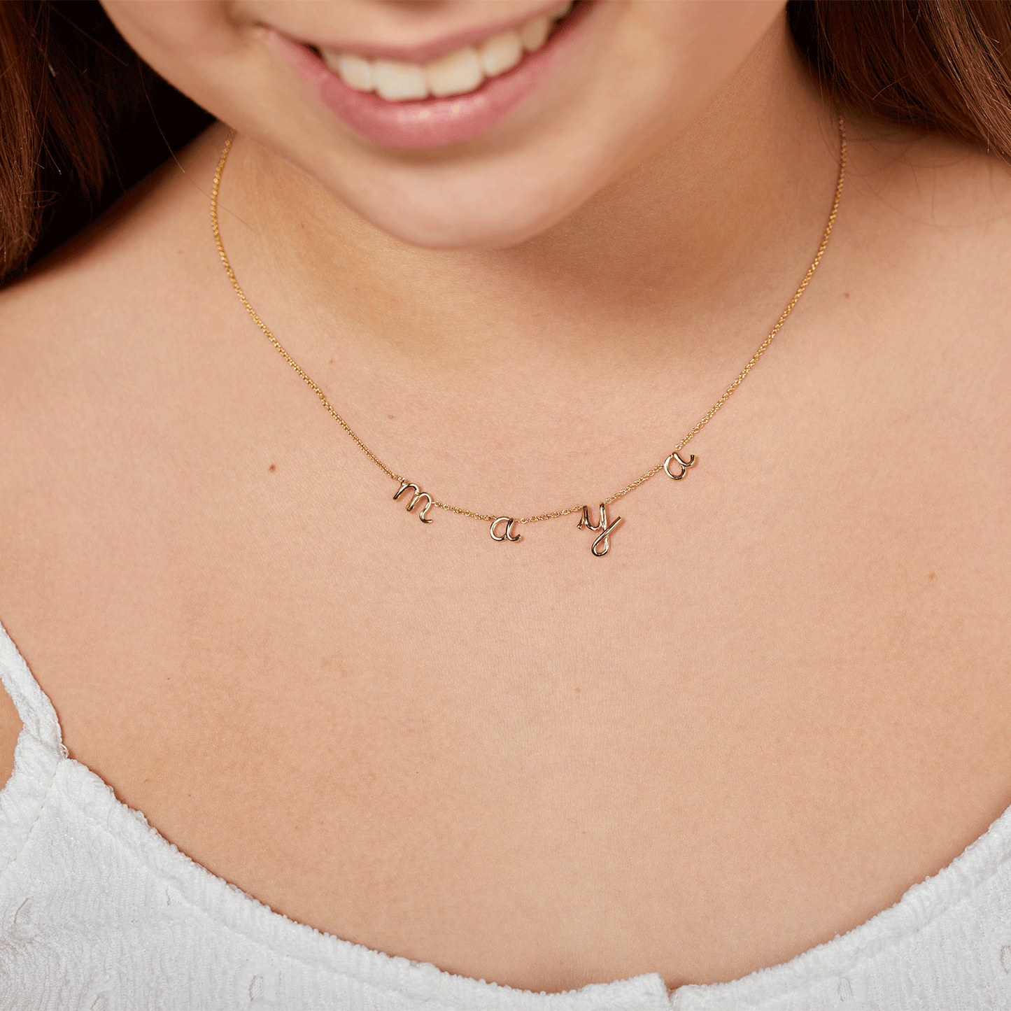 Kids Mini Letter Baby Necklace - Lotus Diamond