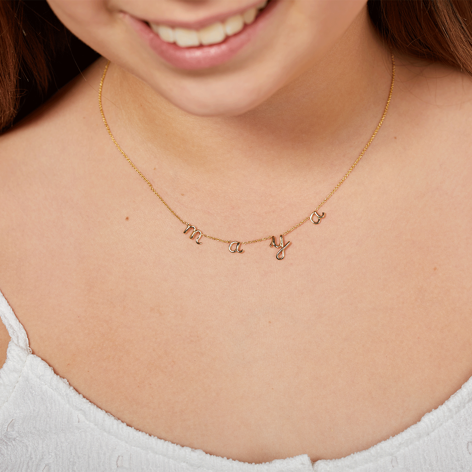 Kids Mini Letter Baby Necklace - Lotus Diamond
