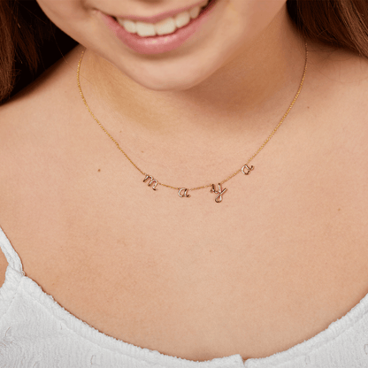 Kids Mini Letter Baby Necklace - Lotus Diamond