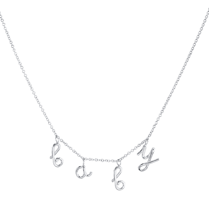 Kids Mini Letter Baby Necklace - Lotus Diamond