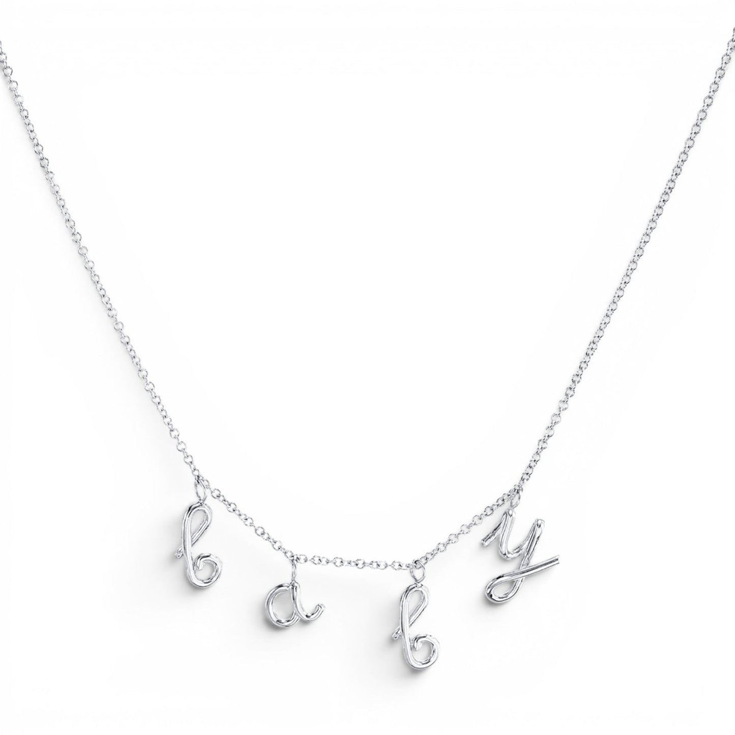 Kids Mini Letter Baby Necklace - Lotus Diamond