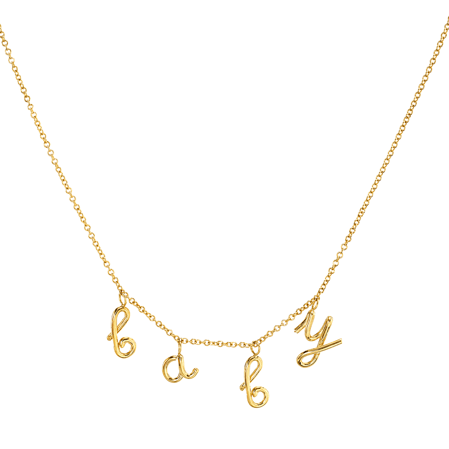 Kids Mini Letter Baby Necklace - Lotus Diamond