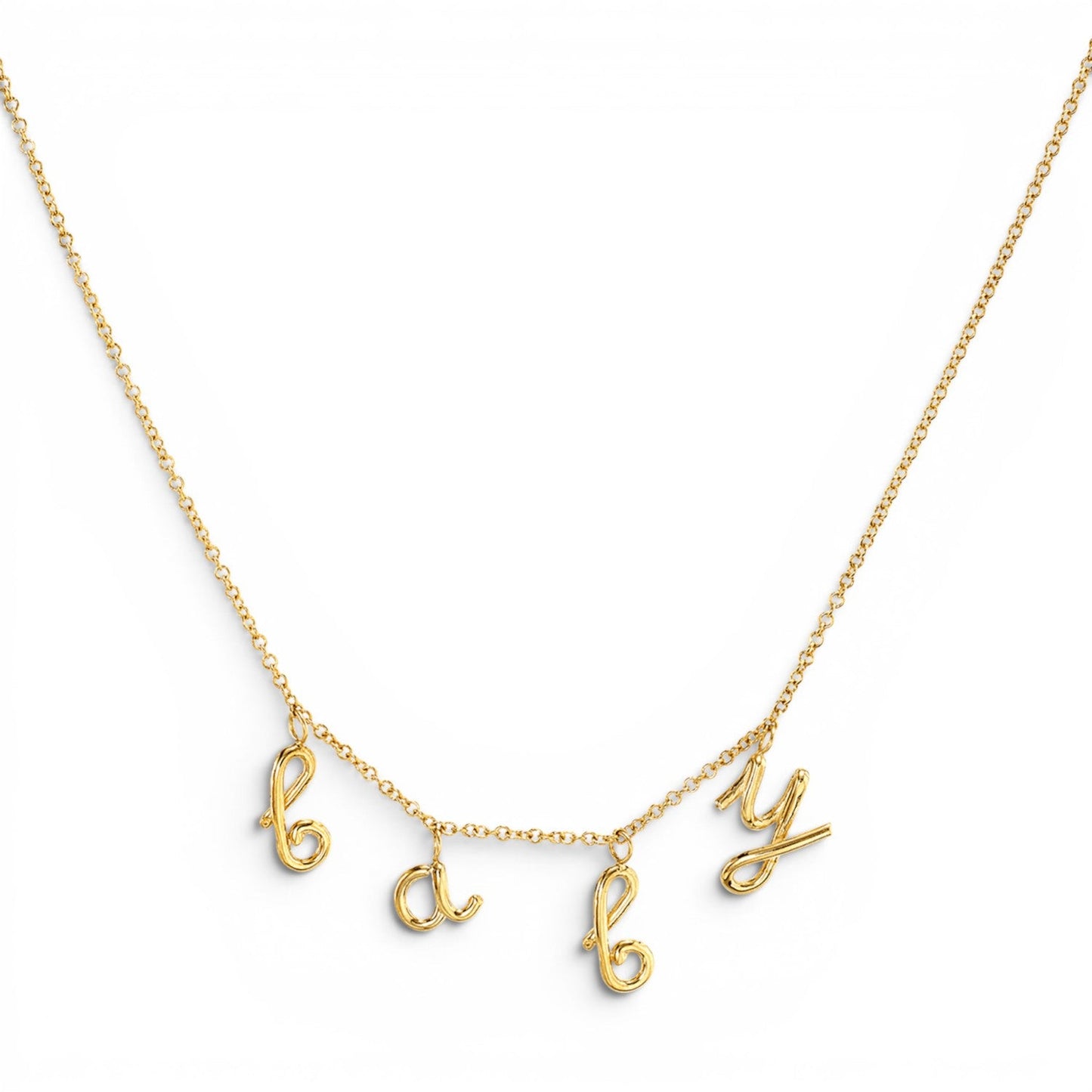 Kids Mini Letter Baby Necklace - Lotus Diamond