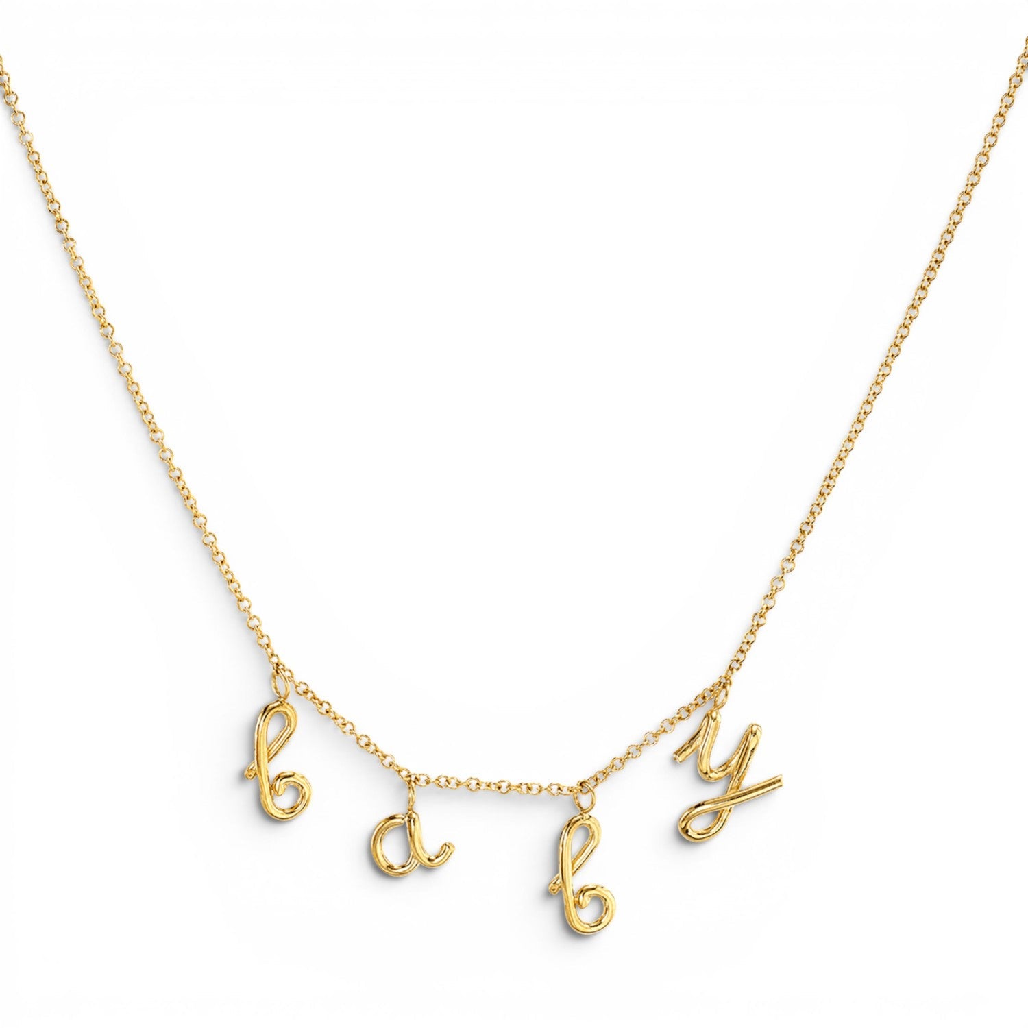 Kids Mini Letter Baby Necklace - Lotus Diamond