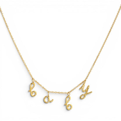 Kids Mini Letter Baby Necklace - Lotus Diamond