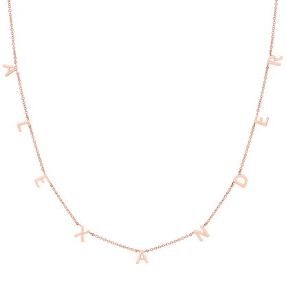 Kids Mini Spaced Letter Necklace - Lotus Diamond