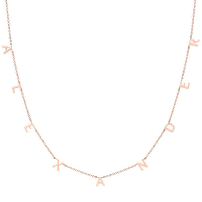 Kids Mini Spaced Letter Necklace - Lotus Diamond