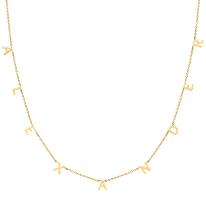 Kids Mini Spaced Letter Necklace - Lotus Diamond