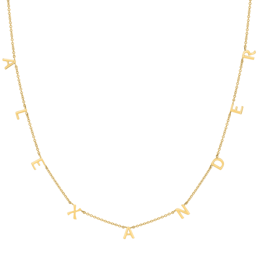 Kids Mini Spaced Letter Necklace - Lotus Diamond