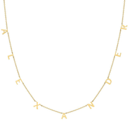 Kids Mini Spaced Letter Necklace - Lotus Diamond