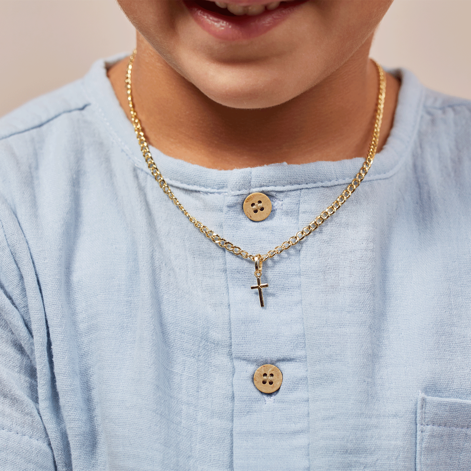Kids Petit Cross Charm - Lotus Diamond